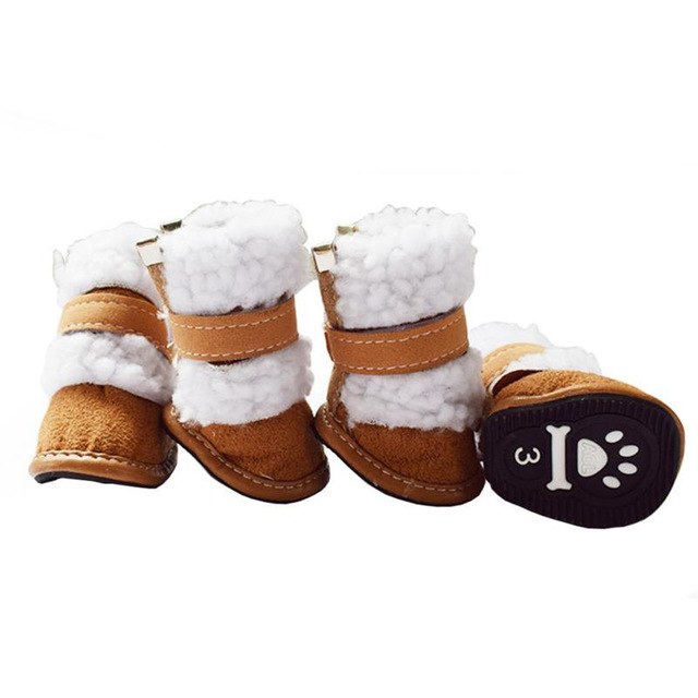4pcs Set Winter pet dog Snow Boots puppy snowy
