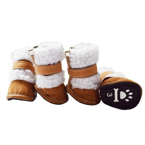 4pcs Set Winter pet dog Snow Boots puppy snowy