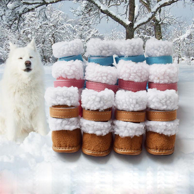 4pcs Set Winter pet dog Snow Boots puppy snowy