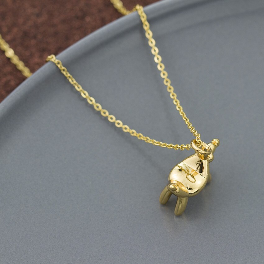 New Design Origami Dog Necklace Animal Dachshund