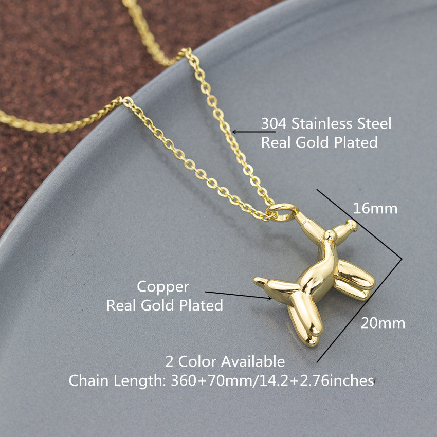 New Design Origami Dog Necklace Animal Dachshund