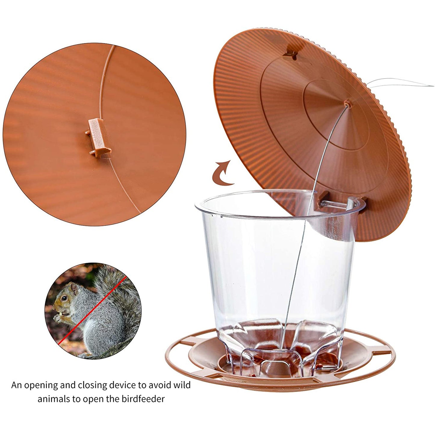 New Waterproof Gazebo Hanging Wild Bird Feeder Outdoor Container With