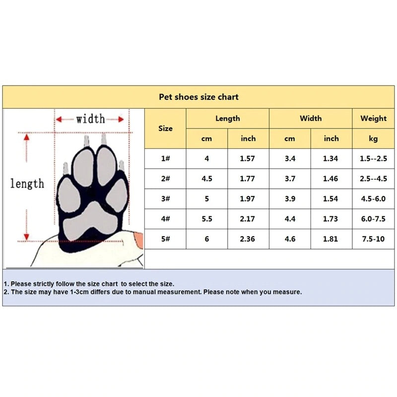 4pcs Set Winter pet dog Snow Boots puppy snowy