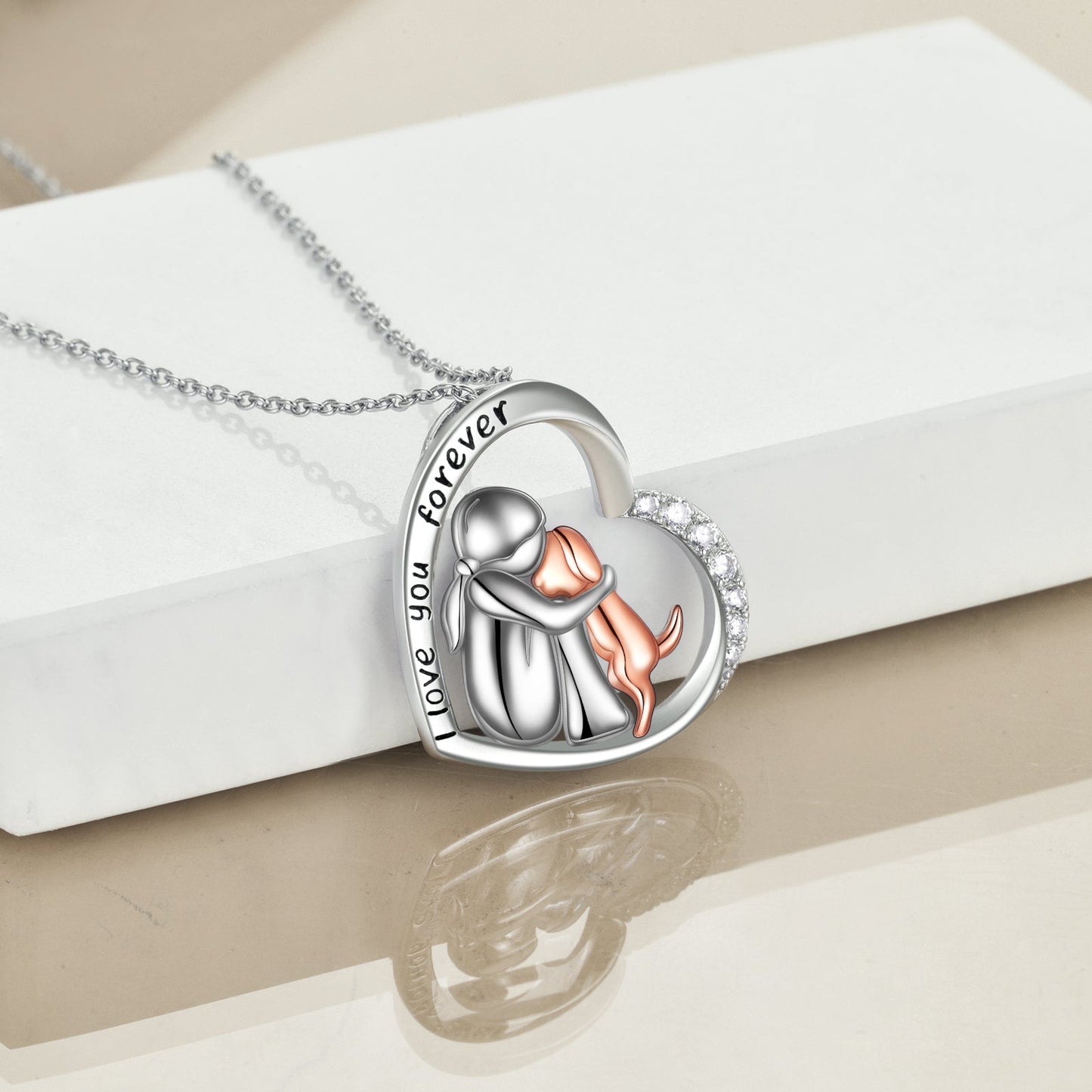 Sterling Silver Keepsake Dog  Lover Memorial Pendant Necklace Gifts