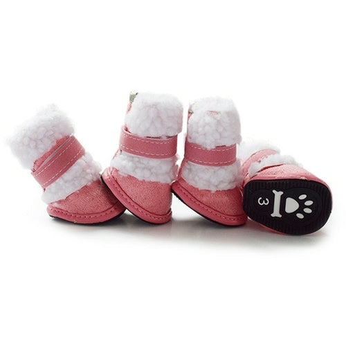 4pcs Set Winter pet dog Snow Boots puppy snowy