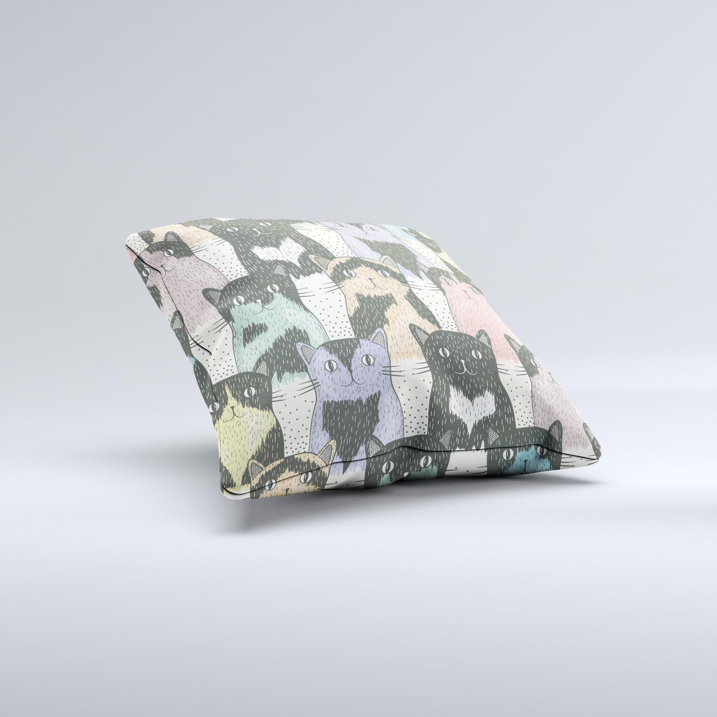 Vintage Cat portrait  Ink-Fuzed Decorative Throw Pillow