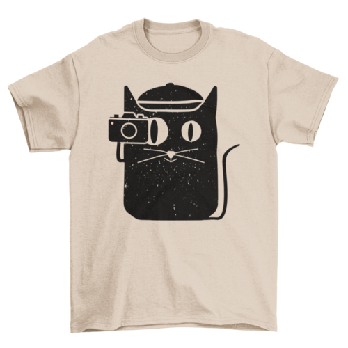 Cat and camera t-shirt