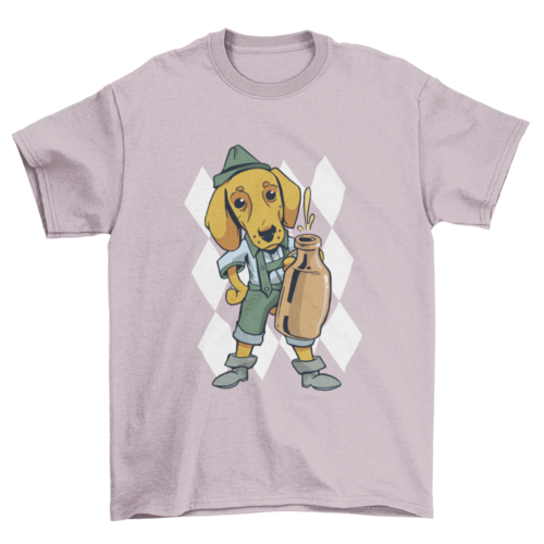 Drinking Dachshund Dog T-shirt Design