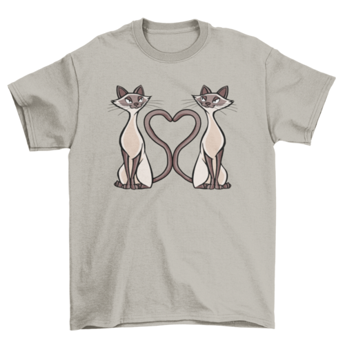 Siamese cats heart t-shirt