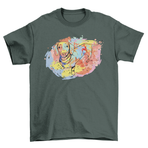 Dachshund watercolor t-shirt design