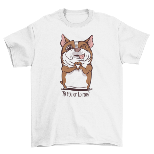 Dog hand heart t-shirt