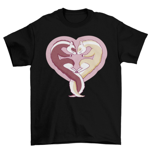 Ferrets lovely heart t-shirt