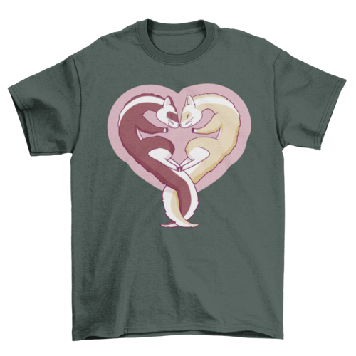 Ferrets lovely heart t-shirt