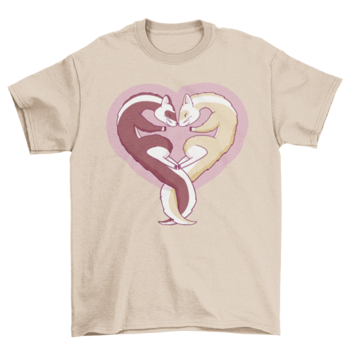 Ferrets lovely heart t-shirt