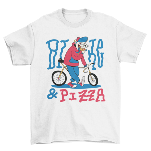 Fixie bike cat t-shirt