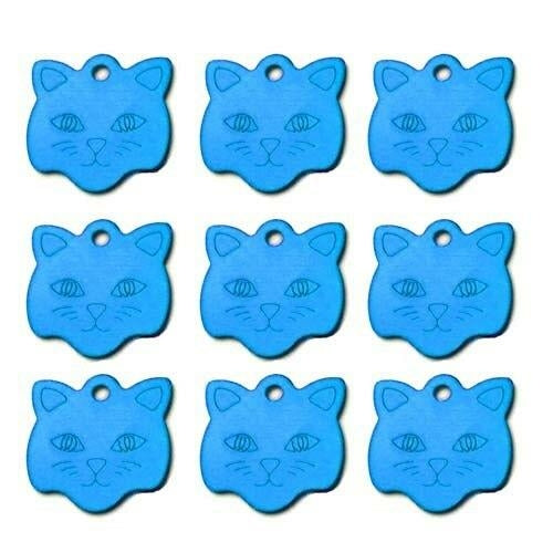 20Pcs Customized Engraved Dog Cat ID Tag Personalized Cat Face Shape